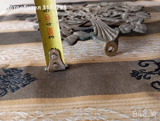Стара бронзова поставка, снимка 3 - Други ценни предмети - 51392777