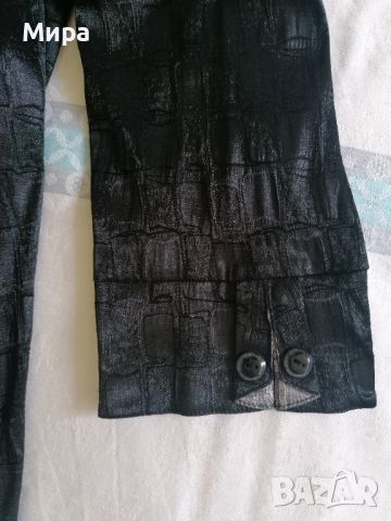 Елегантна черна блуза с 3/4 ръкав, снимка 3 - Ризи - 46399226