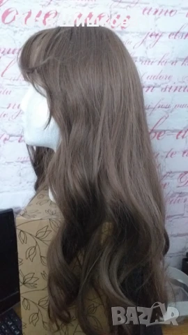 Перука - светлокафява синтетика с топ качество, снимка 9 - Аксесоари за коса - 51255794