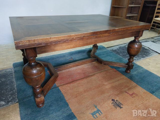 Антична разтегателена дъбова маса в стил Jacobean, снимка 3 - Маси - 46024214