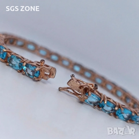 ПОЗЛАТЕНА СРЕБЪРНА ГРИВНА С ТОПАЗ SWISS ТАЙЛАНД