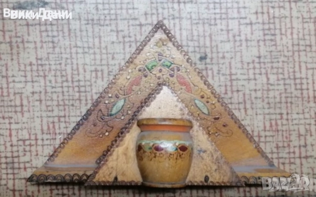 кандило антика рисувана пирография ангел дърво богородица , снимка 12 - Антикварни и старинни предмети - 30393186