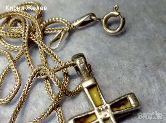 КРАСИВО СЕДЕФЕНО СРЕБЪРНО КРЪСТЧЕ със СТИЛНА СРЕБЪРНА ВЕРИЖКА - СРЕБРО 925 ПРОБА 39999, снимка 10 - Колиета, медальони, синджири - 49981840