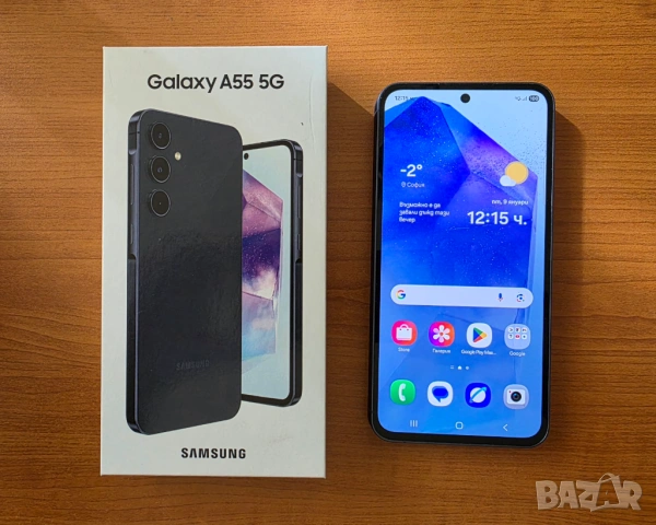 Samsung Galaxy A55 5G, черен, в отлично техническо и външно състояние, в гаранция до 15.11.2026 г., снимка 2 - Samsung - 52926782