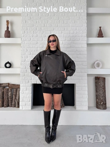 овърсайз кожено яке , снимка 3 - Якета - 54056417