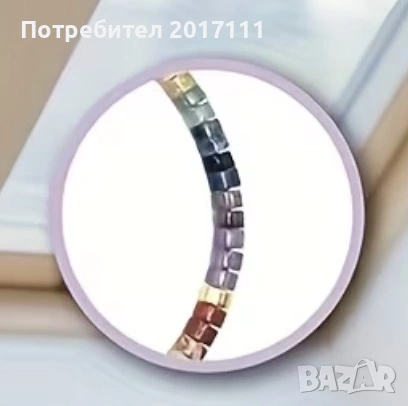 Дамска гривна от естествени камъни с регулируема връзка – многоцветен чакра дизайн, снимка 3 - Гривни - 53692666