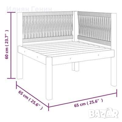 Ъглови дивани за вътрешен двор 2 бр. с възглавници от масивно акациево дърво, снимка 6 - Дивани и мека мебел - 46670295