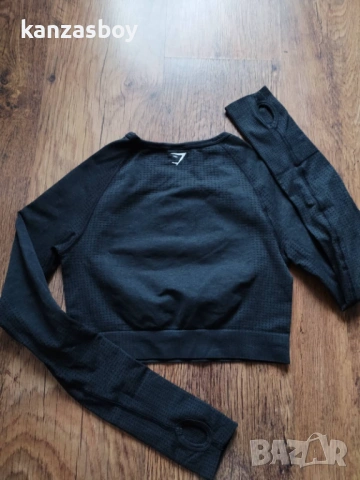 Gymshark Vital Crop Top - дамска фитнес блуза КАТО НОВА ХС, снимка 6 - Блузи с дълъг ръкав и пуловери - 53890286