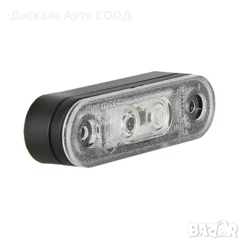 LED габарит – флаш с 2 СМД диода двойна черна основа 12-24V за ролбар, снимка 1 - Аксесоари и консумативи - 48651700