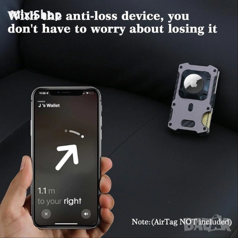 Мъжки портфейл с държач за AirTag, снимка 2 - Други - 53884673