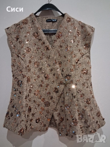 Дамска блуза без ръкав с паети