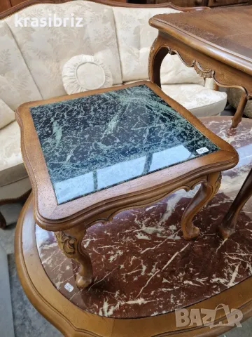 Масивна Барокова Масичка с Мраморен Плот-внос от Германия!, снимка 1