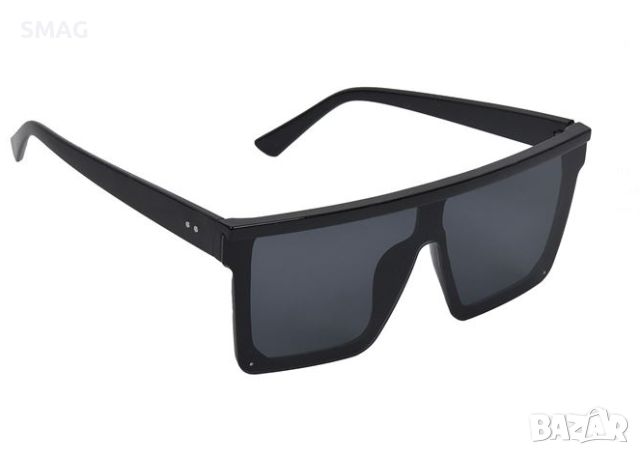 Мъжки слънчеви очила Черна широка рамка тъмни стъкла