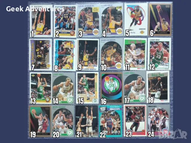 Баскетбол Картички NBA 90-те Trading Cards Колекционерски НБА Lakers, снимка 2 - Колекции - 47021484