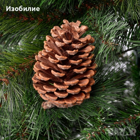 Елха естествено зелена с шишарки, снимка 5 - Декорация за дома - 52373247