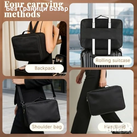 Нова Голяма Козметична Чанта Органайзер с Регулируеми Отделения за грим, снимка 5 - Други - 53839066