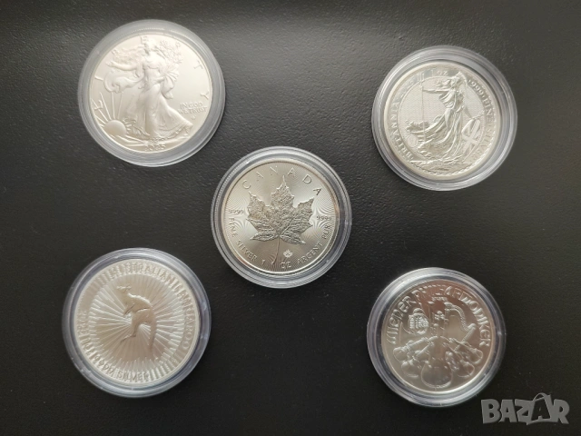 Ексклузивен комплект "Петте класики"-Сет - 5 Сребърни инвестиционни монети по 1 тройунция – 2025 г.!, снимка 3 - Нумизматика и бонистика - 53450843