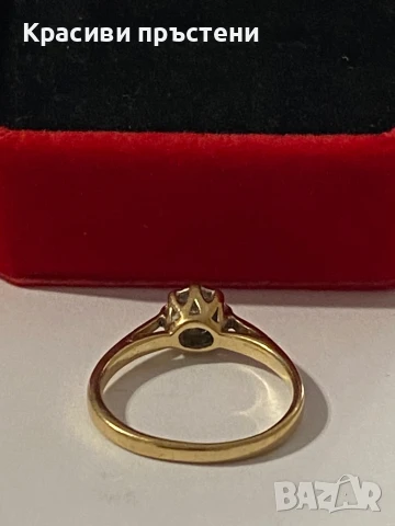 Златен дамски пръстен с Диамант/Брилянт, снимка 3 - Пръстени - 50926050