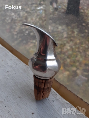 Стар антикварен дебело посребрен декантер за вино Арт Деко, снимка 2 - Антикварни и старинни предмети - 53357946