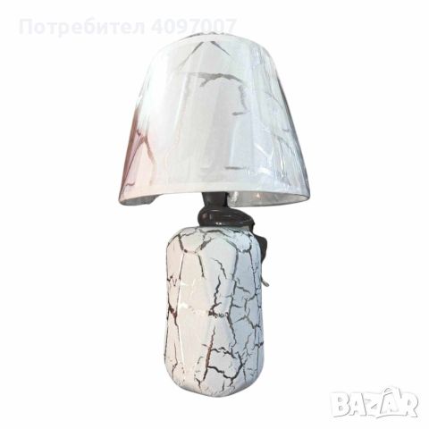 Стилна нощна лампа с елегантен мраморен дизайн, снимка 1 - Настолни лампи - 46396410
