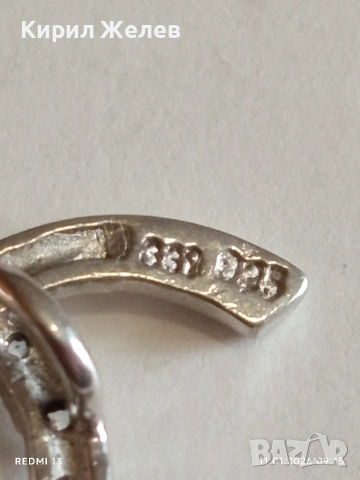 Красива сребърна висулка с логото на Chanel инкрустирани кристали стил и елегантност 27712, снимка 8 - Колиета, медальони, синджири - 53059971