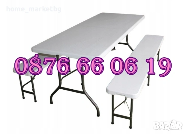 Сгъваема пейка за кетъринг 180 cм за 4 човека, снимка 6 - Градински мебели, декорация  - 54287530