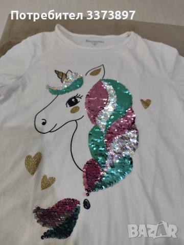 Детска тениска за момиче с пайети 