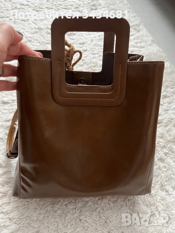 Чанта с естествен велур, снимка 4 - Чанти - 52410933