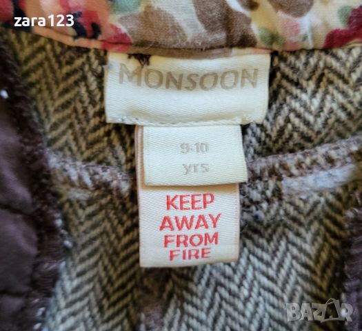 Вълнени къси панталони Monsoon, 9-10г, снимка 3 - Детски къси панталони - 45495356