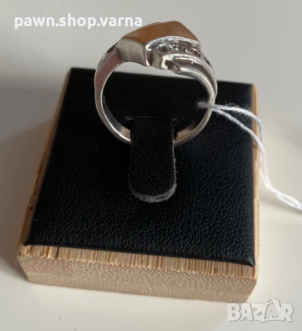 Сребърно дамско пръстенче с инкрустации – проба 925 – 5,08 гр – размер 17 – НОВО