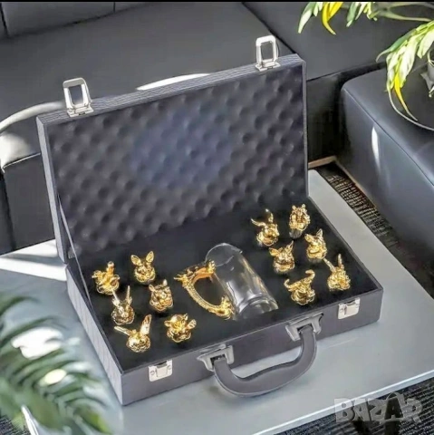 Комплект 13части: Зодиакални чашки с каничка в куфарче , снимка 8 - Сервизи - 53377723