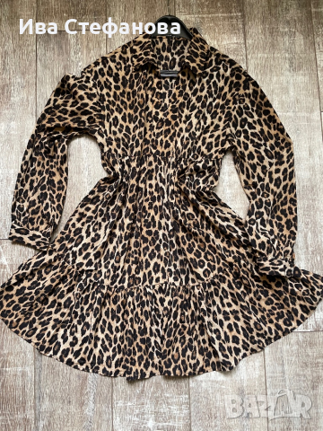 Нова разкошна ежедневна елегантна леопардова тигрова рокля волани , снимка 3 - Рокли - 45072416