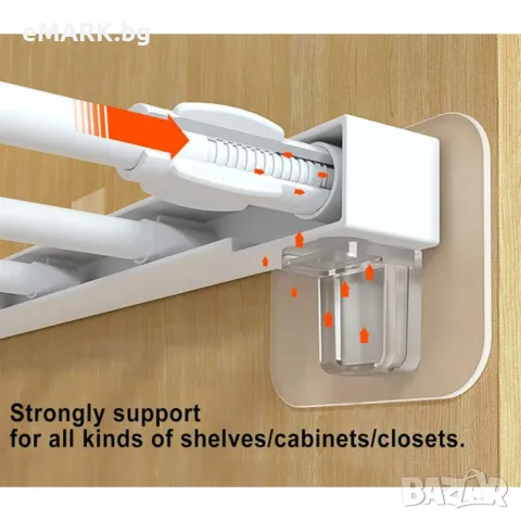 Комплект от 4 броя самозалепващи се държачи за рафт, снимка 2 - Други - 49094985
