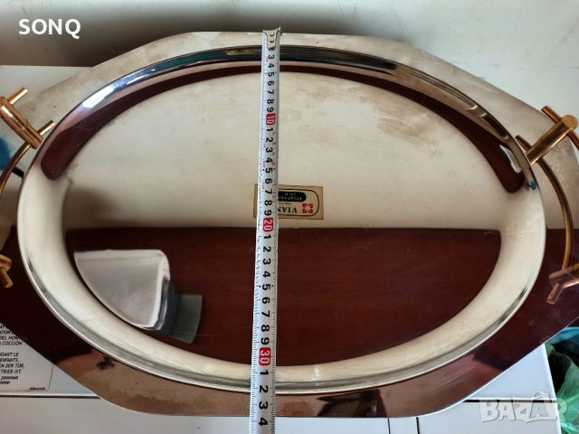 Страхотен Голям Позлатен Поднос 24К, снимка 10 - Прибори за хранене, готвене и сервиране - 53600134