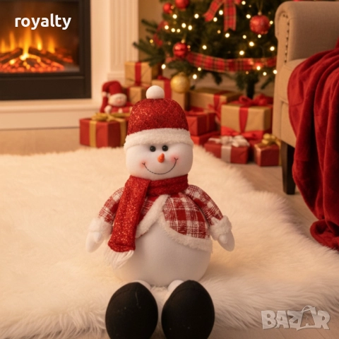 Декоративен коледен снежен човек с дълги крака – 80 см, снимка 2 - Други стоки за дома - 52121858