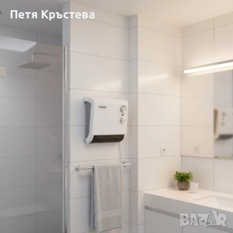 Отоплителна печка за баня Voltz OV51970J – 2000W, вентилатор, водоустойчива, снимка 2 - Отоплителни печки - 52267784