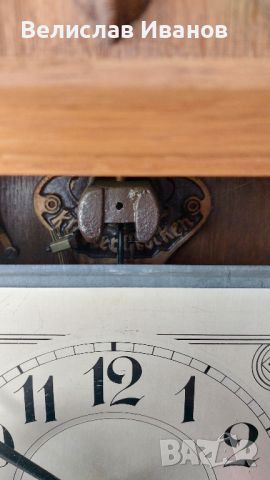 Старинен немски механичен часовник за стена., снимка 2 - Стенни часовници - 45906194