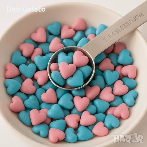 Захарни сърца за украса розови и сини – Baby Love микс, снимка 3 - Други - 51268446