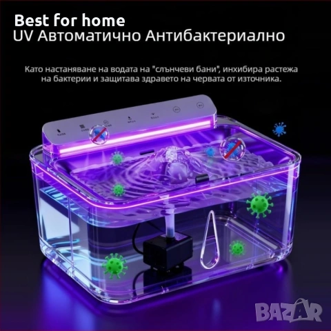 Диспенсър за вода за домашни любимци с 5L капацитет, подгряване с контрол на температурата, стерилиз, снимка 3 - За кучета - 53573694