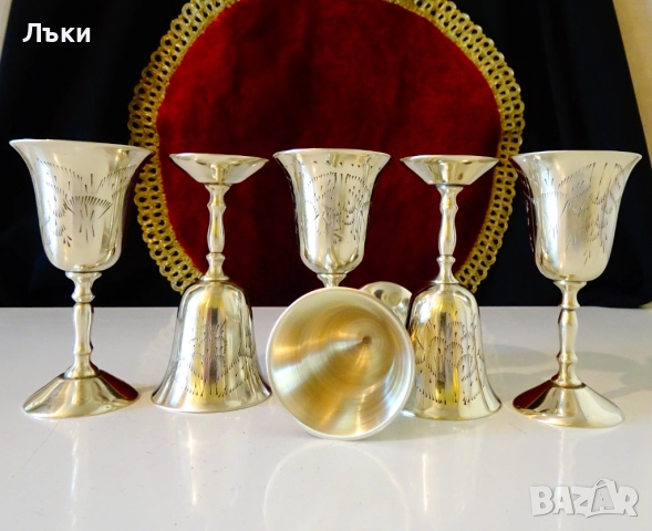 Разкошни бронзови чаши за ракия,релеф. , снимка 5 - Антикварни и старинни предмети - 51446886