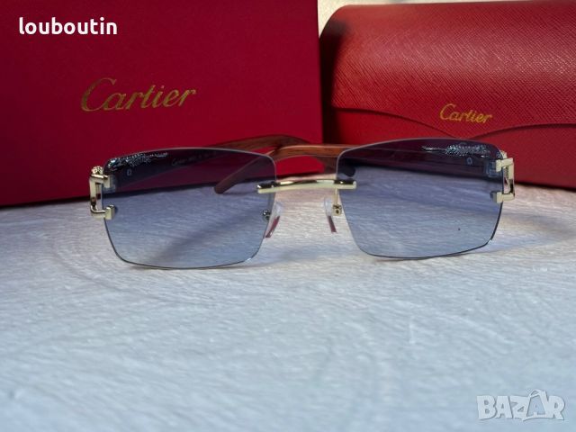 Cartier висок клас слънчеви очила Мъжки Дамски слънчеви с дървени дръжки, снимка 12 - Слънчеви и диоптрични очила - 45607482