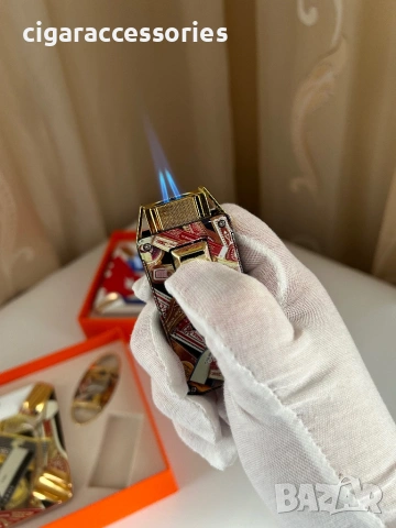 Подаръчен комплект за пури – запалка, резачка и пепелник, снимка 4 - Запалки - 53933534