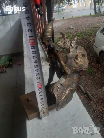 Страхотна бронзова пластика на воин фигура статуетка бронз, снимка 6 - Антикварни и старинни предмети - 53329743