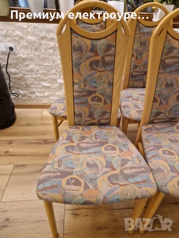 Масивни и високи дървени трапезни столове, снимка 4 - Столове - 53198524