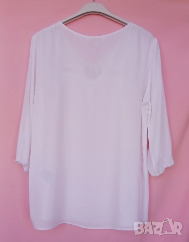 Стилни дамски бели памучни и кенарени блузи с бродерии без бродерия., снимка 7 - Ризи - 51481162