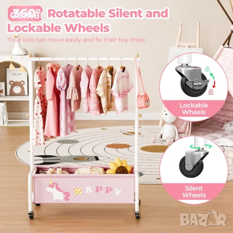 Закачалка за дрехи за бебе GRANNY SAYS с колелца, розова, снимка 4 - Други - 51213309