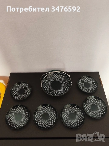 Сервиз за десерт зелено стъкло, снимка 3 - Сервизи - 53620960