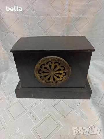 Антикварен  швейцарски каминен часовник-Grenchen-(~1900 г.) Масивен корпус от черен мрамор, снимка 7 - Антикварни и старинни предмети - 52176157