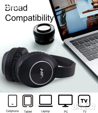 XuanGui NIA Over Ear Bluetooth 5.3 слушалки, сгъваеми, 20H, с вграден микрофон, FM радио, TF слот, снимка 4 - Безжични слушалки - 46460003