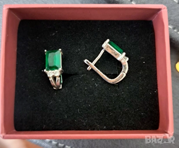 Сребърни обеци с цирконий, снимка 2 - Обеци - 53240856